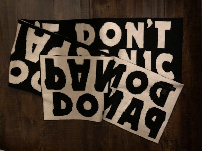 MARC by MARC JACOBS Black/White “Don’t Panic” Wool Scarf