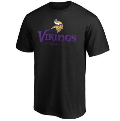 ノーブランド Minnesota Vikings NFL Pro Line by Team Lockup Logo T-Shirt -