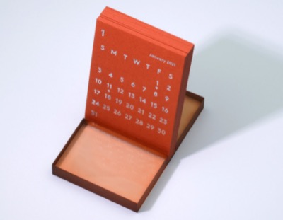 ’CLARA' Desk Calendar 2021 Orange