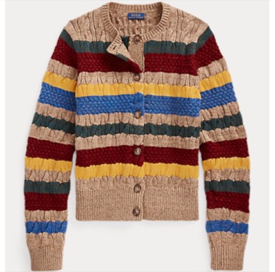Ralph Lauren　Striped Cable-Knit Cardigan