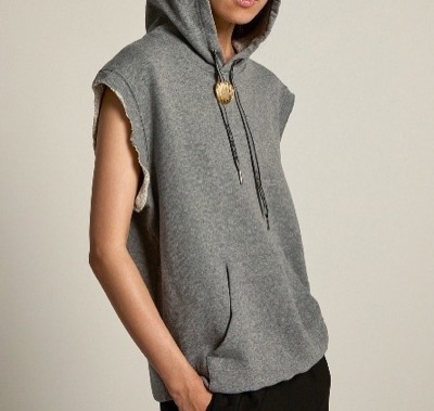 Golden Goose　sleeveless hoodie Game EDT Capsule Collection in gray melange