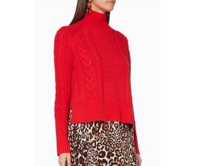 WHISTLES　Red Cable Wool Sweater