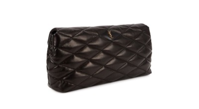 SAINT LAURENT　Sade Puffer black quilted leather clutch Black