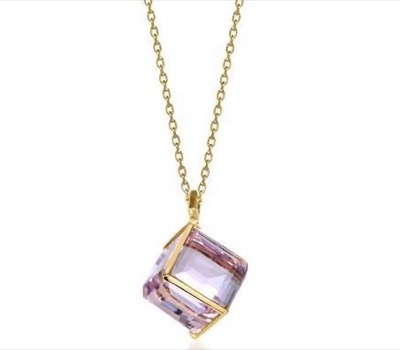 STAR JEWELRY　Cube in Mauve K10 イエローゴールドネックレス