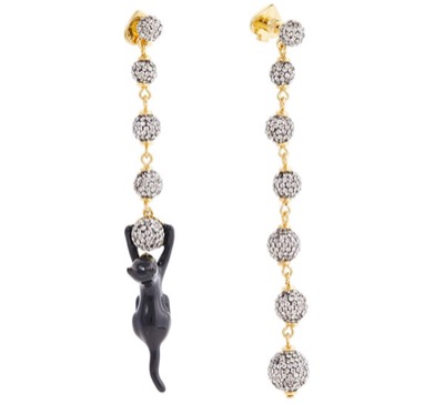 kate spade new york　house cat pave linear earrings