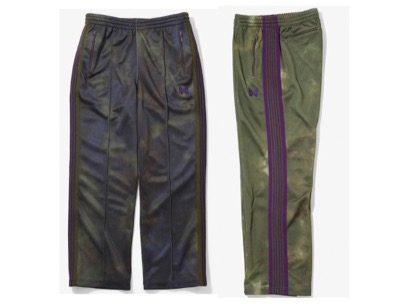 NEEDLES　Track Pant - Poly Smooth / Uneven-Dye Printed / Olive / Eggplant