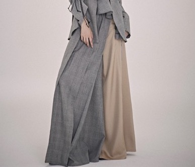 SHIROMA　W LINER tuck wide pants