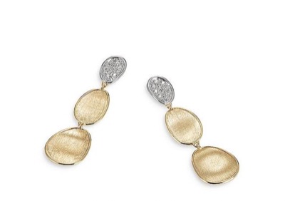 MARCO BICEGO　Gold Lunaria Diamond Drop Earrings Multi