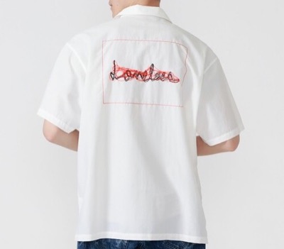 LOVELESS　バックバイカラーヤーン オープンカラーシャツ