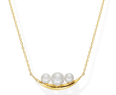 STAR JEWELRY GIRL　K18 ネックレス PEARL SMILING MOON NECKLACE
