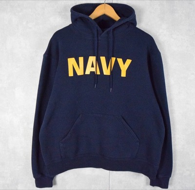 SOFFE 　90's SOFFE USA製 "NAVY" プリント スウェットフーディ