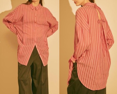 CEaRET　Stripe Tuck Tunic Shirt