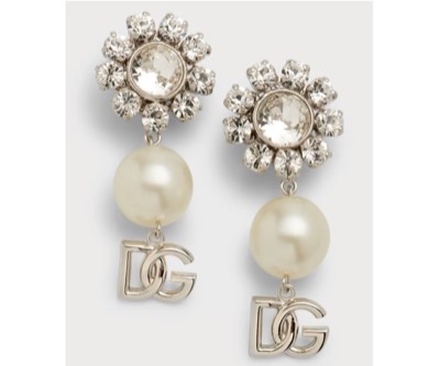 Dolce & Gabbana　Bijoux Logo and Pearly Earrings