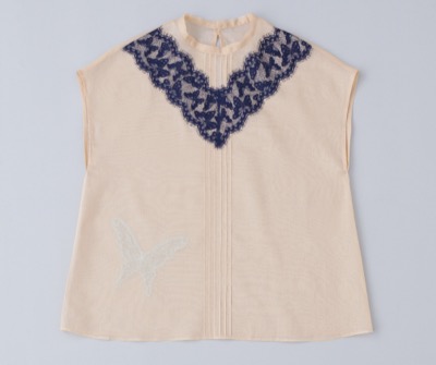 overlace　Butterfly lace organdie tops