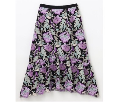 GRACE CONTINENTAL　オリエンタルフラワー刺繍スカート