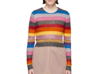 miumiu　Multicolor Cropped Lurex Rainbow Sweater