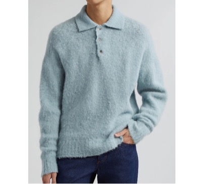 AMI PARIS　Alpaca & Wool Blend Polo Sweater