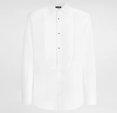 DOLCE&GABBANA（ドルチェ＆ガッバーナ）　タキシードシャツ ゴールドフィット コットンポプリン