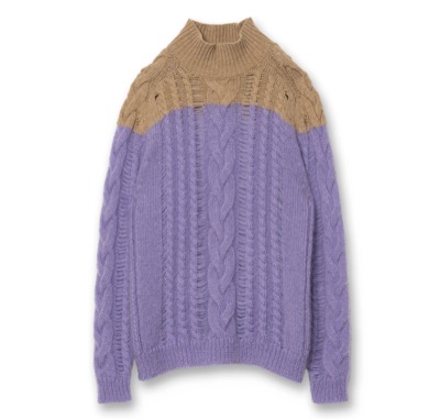 TAN　MOHAIR CABLE SWEATER