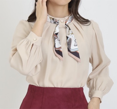 TRUDEA（トルディア）　2wayスカーフリボンブラウス