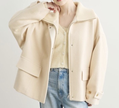 COCO DEAL（ココディール）　リブカラーウール混コート