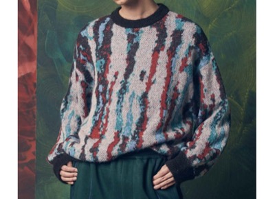 MAISON SPECIAL　Airy Mohair Crazy Stripe Prime-Over Crew Neck Knit Pullover