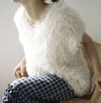 Baybee　shaggy knit vest