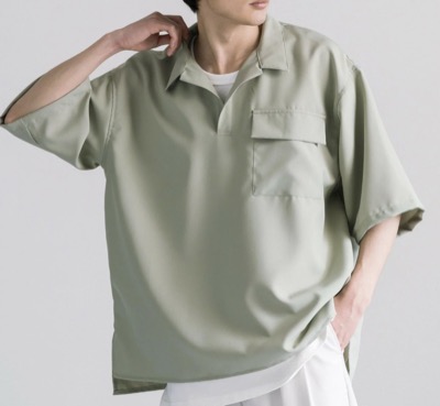 Rocky Monroe　オーバーサイズ プルオーバー スキッパー半袖シャツ