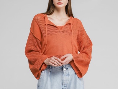 Seagreen　SEE THROUGH MOSS STITCH KNIT TOPS