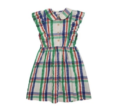 BOBO CHOSES　Madras Checks ruffle woven dress