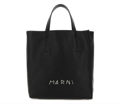 MARNI　Black Leather Small Museo Handbag