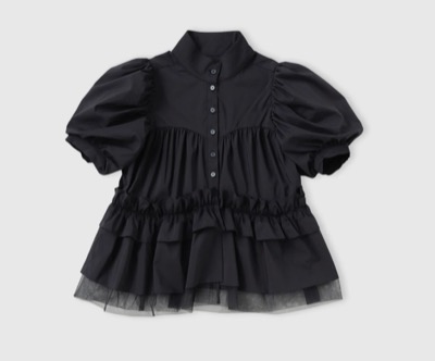 RONE PARC（ロネ パーク）　Puff sleeve hem frill blouse