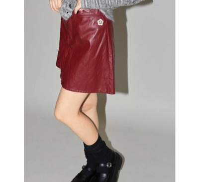 MARY QUANT（マリークヮント）　Limited products logo faux leather mini Skirt