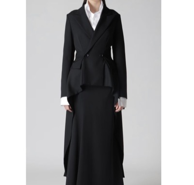 YOHJI YAMAMOTO（ヨウジヤマモト）　WOOL GABARDINE DRAPED PEAKED JACKET