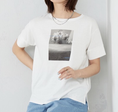 COMME CA ISM（コムサイズム）　速乾 フォトプリントTシャツ