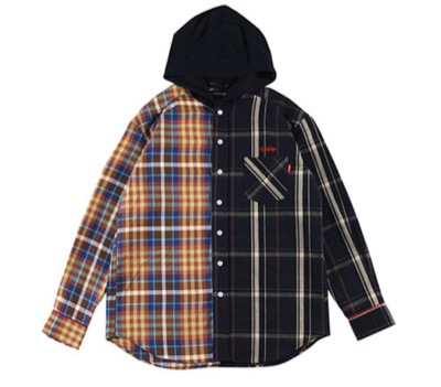 ROLLING CRADLE　HOOD CHECK SHIRT / BLA