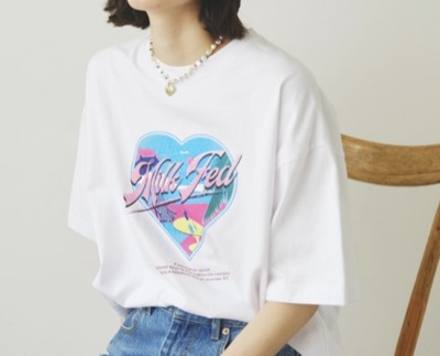 MILKFED.（ミルクフェド）　HEART VACATION WIDE S/S TEE（着用シーン確認中）