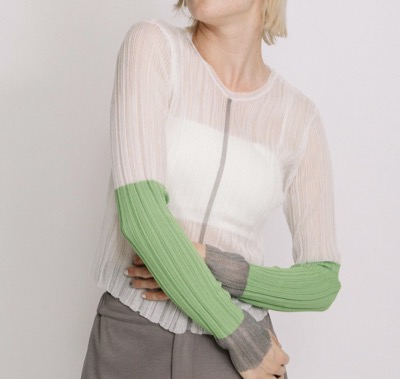 AULA AILA（アウラアイラ)　SHEER RIB KNIT