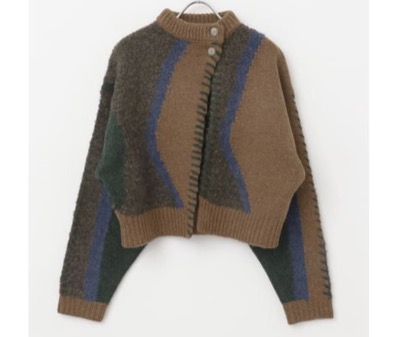 leinwande（ラインヴァンド）　Intarsia Patchwork Cardigan