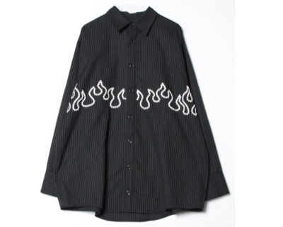 TENDER PERSON（テンダーパーソン）　FLAME STUDS STRIPE SHIRT