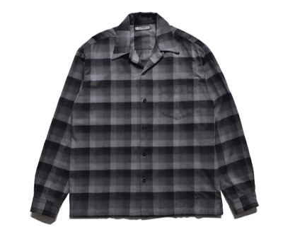 MINEDENIM（マインデニム）　C.R Flow Ombre Check Open Collar L/S SH