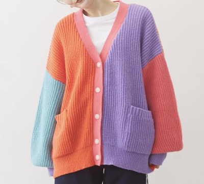 MILKFED.（ミルクフェド）　PANELED KNIT CARDIGAN