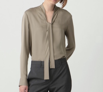 Theory（セオリー）　Modern Georgette Open Nk Tie Blouse