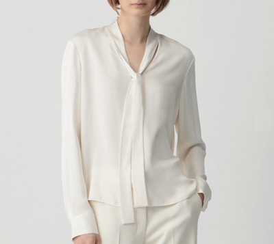 Theory（セオリー）　Modern Georgette Open Nk Tie Blouse