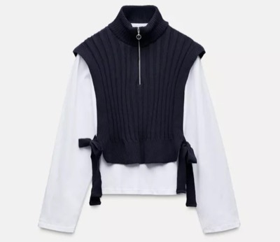 ZARA（ザラ）　ジップアップベストコンビTシャツ