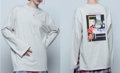 ROSE BUD（ローズバッド）　グラフィックアートロングTシャツ