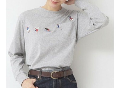 Dessin（デッサン）　【ユニセックス】スポーツモチーフ刺繍ロンT