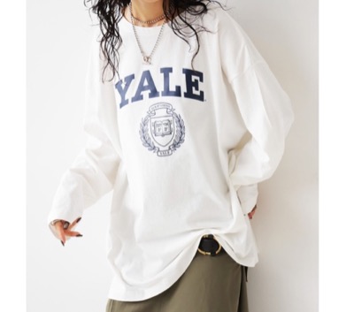 antiqua（アンティカ）　YALE university カレッジロゴＴシャツ