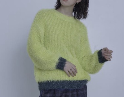 miette（ミエット）　配色ラメシャギーニット