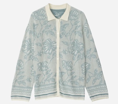 NOUNLESS（ナウンレス）　REVERSIBLE JACQUARD KNIT SHIRT